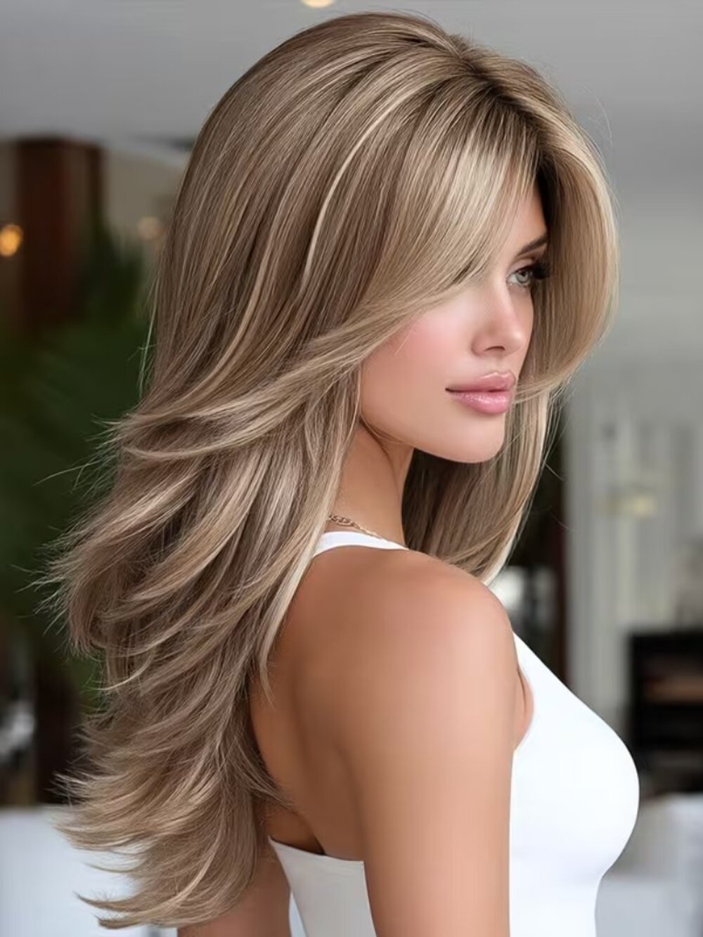 Sofeiyan Long Wavy Brown Wig Women Heat Resistant Cosplay Costume Wig - NEW